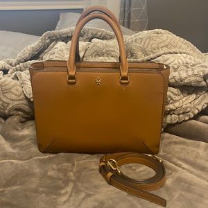 Tory Burch Medium Satchel Handbag Camel